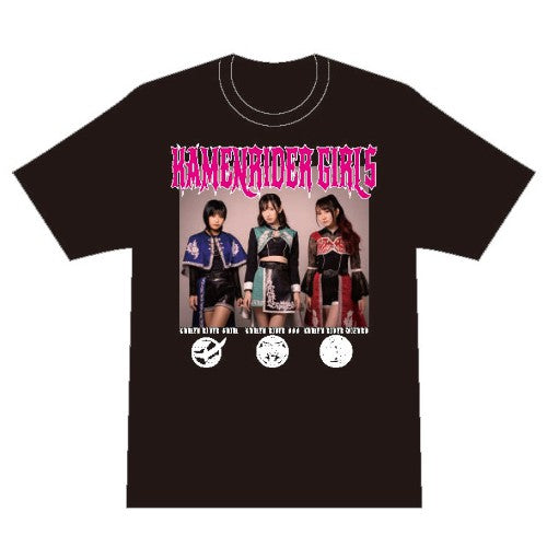 無限女子(仮面女子)Tシャツ 黒 10周年 Tシャツ – 仮面ライダーGIRLS ©石森プロ・テレビ朝日・ADK EM・東映